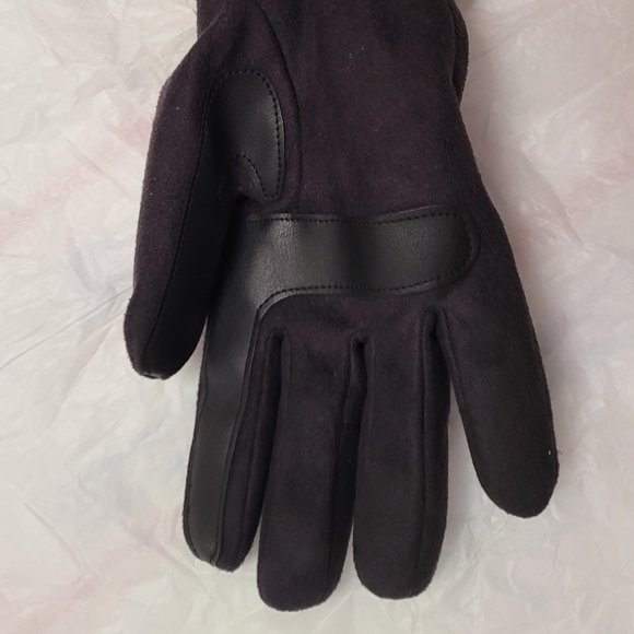 Isotoner Signature smartDRI Microsuede Touchscreen Gloves plush Black L/XL New - Picture 2 of 8